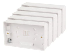 LAP 2-GANG SURFACE PATTRESS BACK BOX 32MM 5 PACK