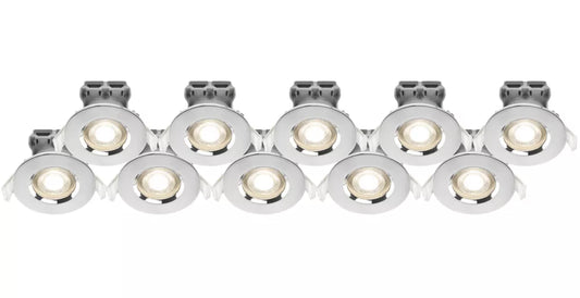 LAP FIXED LED DOWNLIGHTS CHROME 4.5W 420LM 10 PACK - MonkeyTools