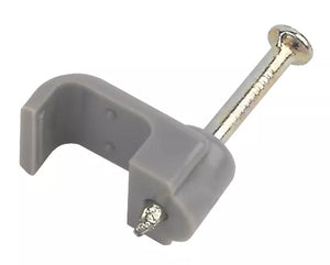 LAP GREY FLAT SINGLE CABLE CLIPS 1-1.5MM 100 PACK - MonkeyTools