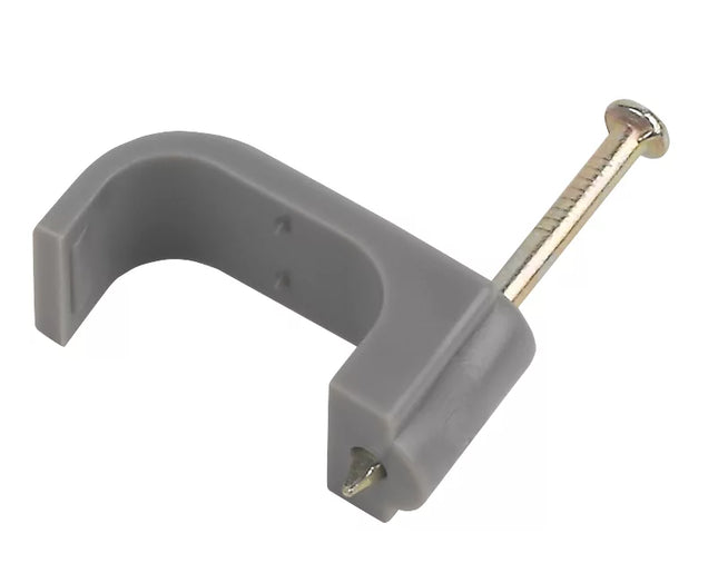LAP GREY FLAT SINGLE CABLE CLIPS 10MM 100 PACK - MonkeyTools