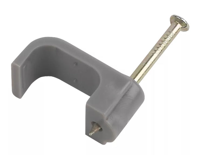 LAP GREY FLAT SINGLE CABLE CLIPS 6MM 100 PACK - MonkeyTools