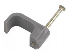 LAP GREY FLAT SINGLE CABLE CLIPS 6MM 100 PACK