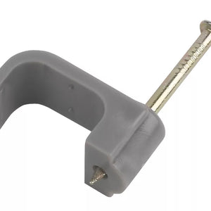 LAP GREY FLAT SINGLE CABLE CLIPS 6MM 100 PACK - MonkeyTools
