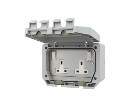 LAP IP66 13A 2-GANG DP WEATHERPROOF OUTDOOR SWITCHED SOCKET - MonkeyTools