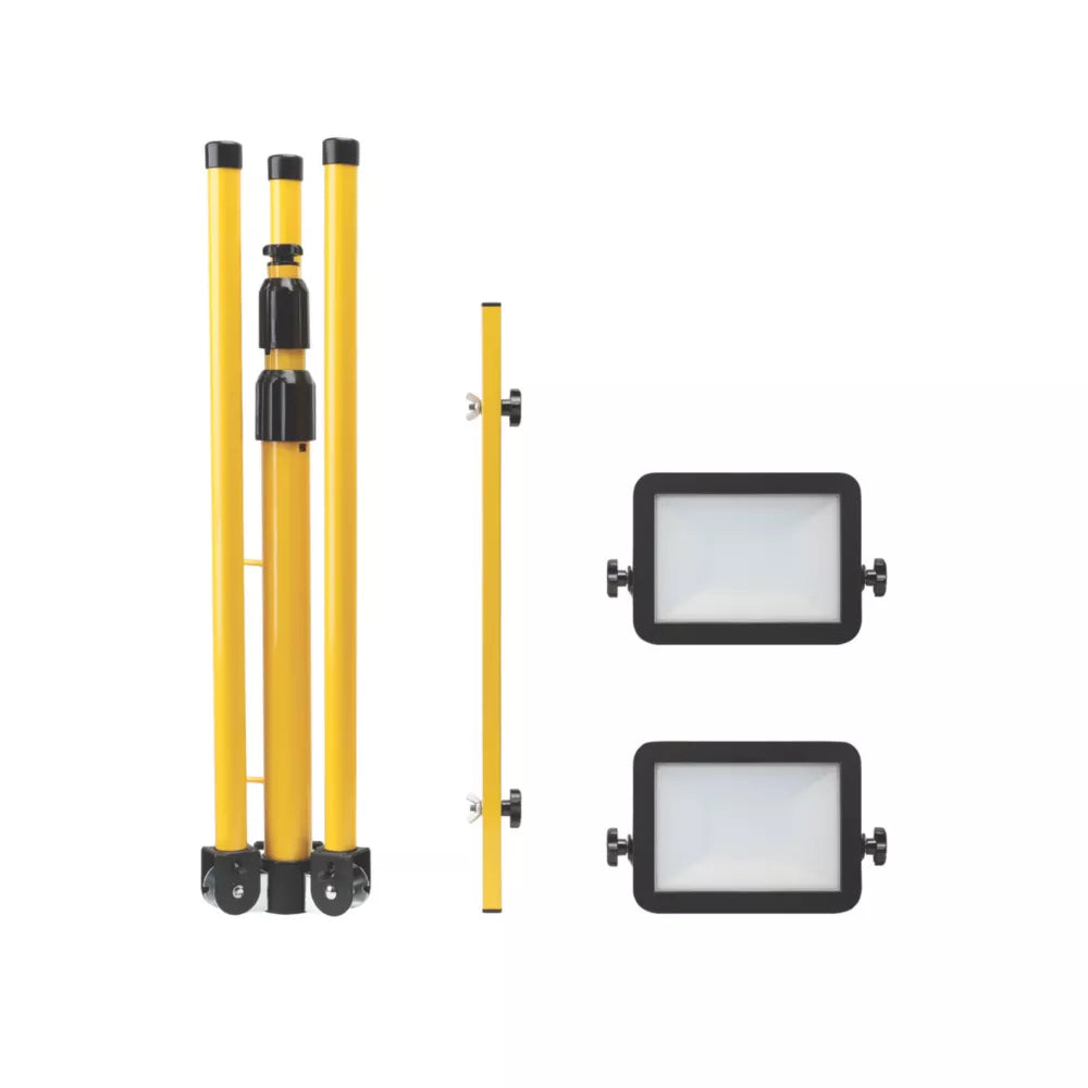 LAP LED MAINS PORTABLE WORK LIGHT WITH TRIPOD 2 X 20W 2 X 2000LM 220-240V - MonkeyTools