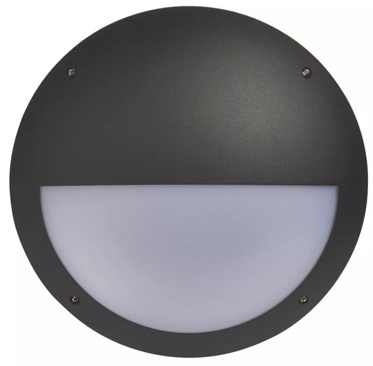 LAP OUTDOOR ROUND LED BULKHEAD MATT BLACK 12W 1000LM - MonkeyTools
