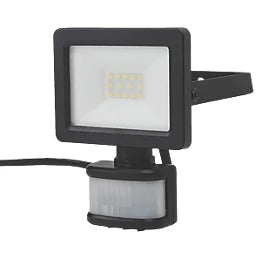 LAP WEYBURN OUTDOOR LED FLOODLIGHT WITH PIR SENSOR BLACK 10W 1000LM - MonkeyTools