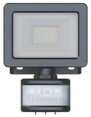 LAP WEYBURN OUTDOOR LED FLOODLIGHT WITH PIR SENSOR BLACK 10W 1000LM - MonkeyTools