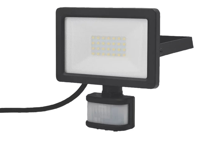 LAP WEYBURN OUTDOOR LED FLOODLIGHT WITH PIR SENSOR BLACK 20W 2000LM - MonkeyTools