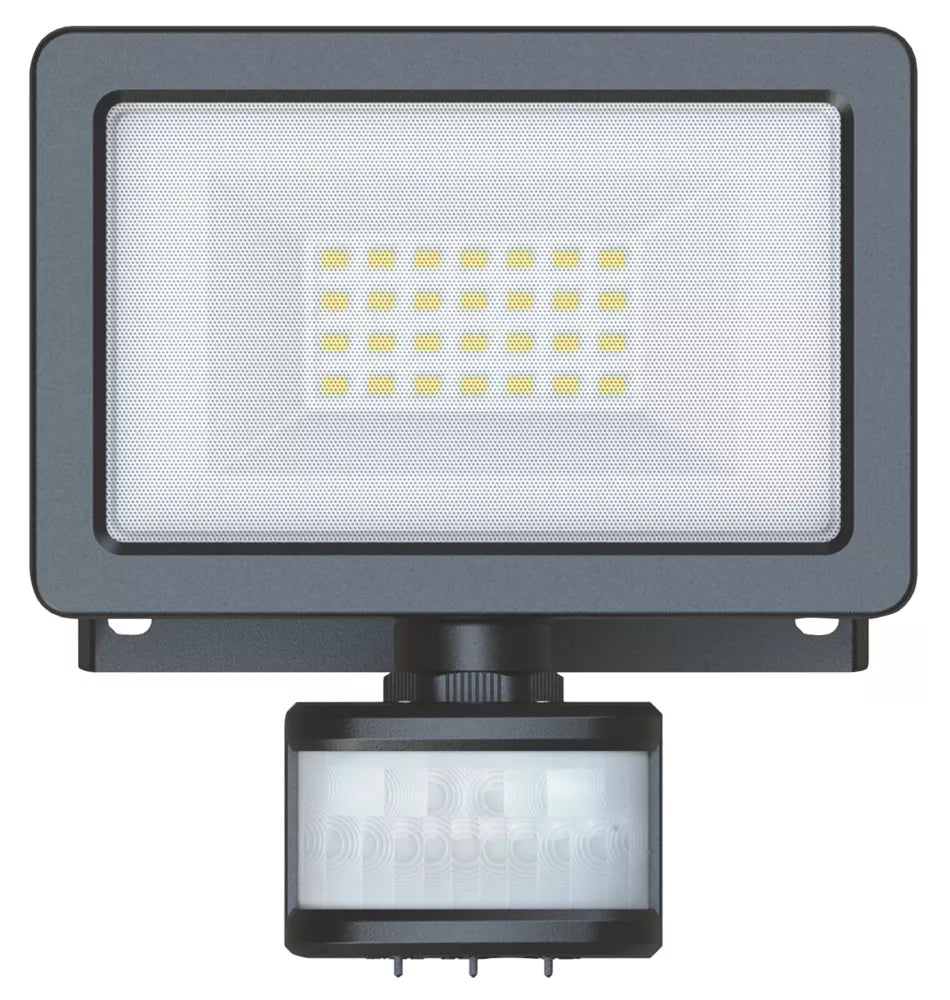 LAP WEYBURN OUTDOOR LED FLOODLIGHT WITH PIR SENSOR BLACK 20W 2000LM - MonkeyTools