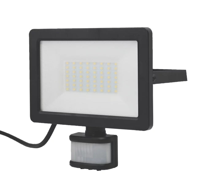 LAP WEYBURN OUTDOOR LED FLOODLIGHT WITH PIR SENSOR BLACK 30W 3000LM - MonkeyTools