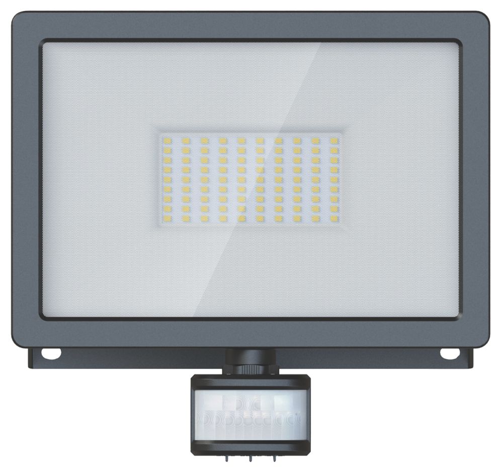 LAP WEYBURN OUTDOOR LED FLOODLIGHT WITH PIR SENSOR BLACK 50W 5000LM - MonkeyTools