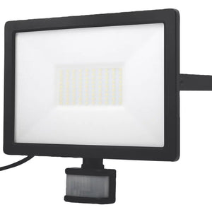 LAP WEYBURN OUTDOOR LED FLOODLIGHT WITH PIR SENSOR BLACK 50W 5000LM - MonkeyTools