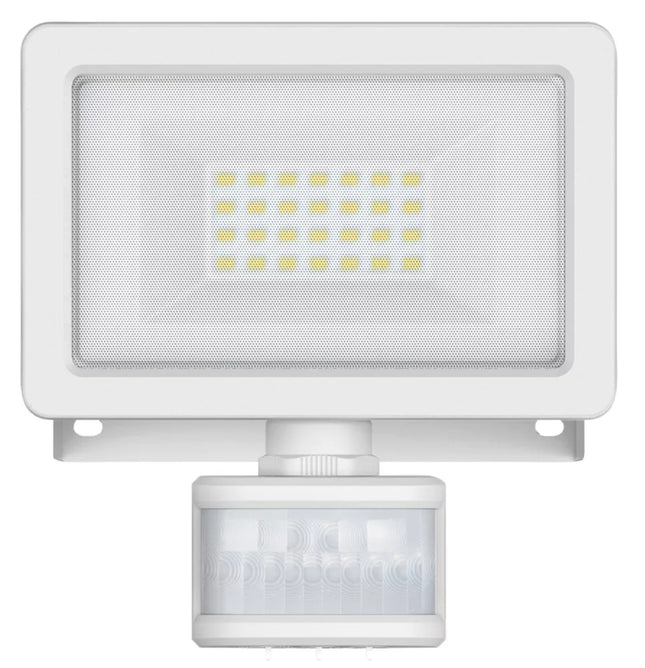 LAP WEYBURN OUTDOOR LED FLOODLIGHT WITH PIR SENSOR WHITE 20W 2000LM - MonkeyTools