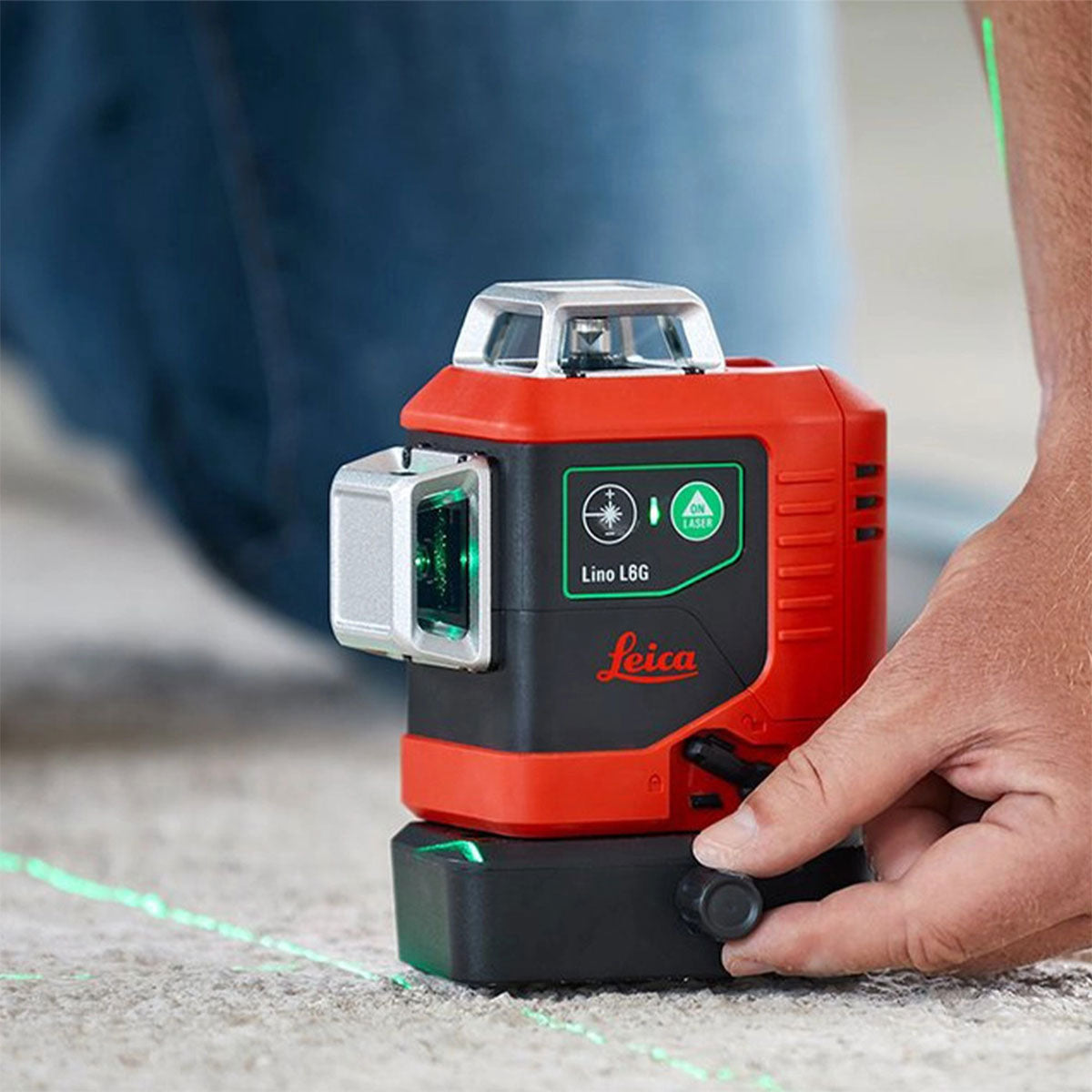 Leica Lino L6G Self-Levelling Green Multi-Line Laser with Battery Charger & Case - MonkeyTools