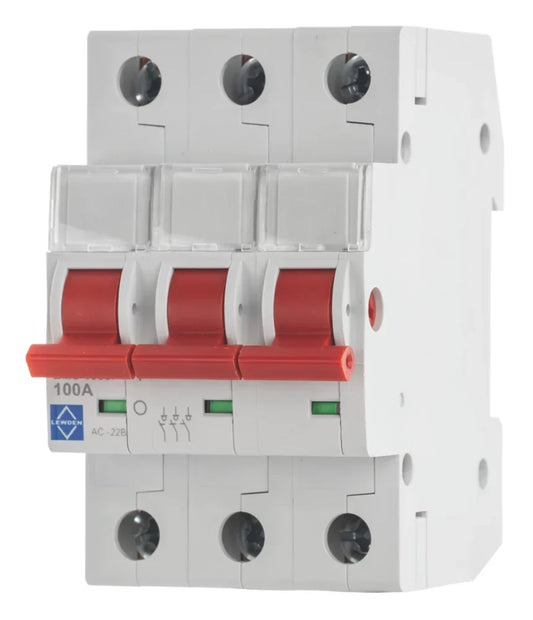 LEWDEN 100A 3-POLE 3-PHASE MAINS SWITCH DISCONNECTOR - MonkeyTools