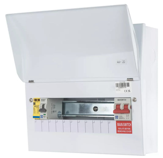 LEWDEN PRO 13-MODULE 9-WAY PART-POPULATED MAIN SWITCH CONSUMER UNIT WITH SPD - MonkeyTools