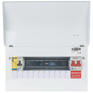 LEWDEN PRO 13-MODULE 9-WAY PART-POPULATED MAIN SWITCH CONSUMER UNIT WITH SPD - MonkeyTools
