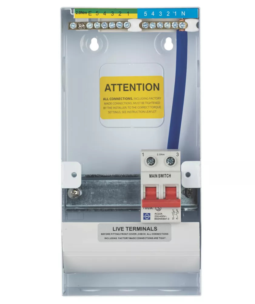 LEWDEN PRO 5-MODULE 2-WAY PART-POPULATED MAIN SWITCH CONSUMER UNIT - MonkeyTools