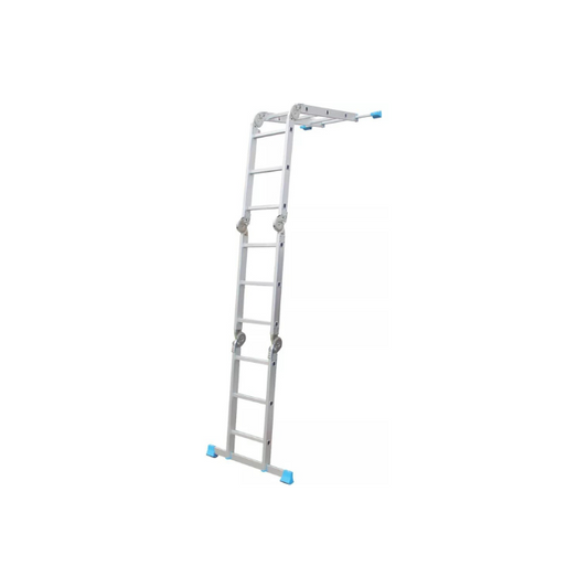 MAC ALLISTER 4-SECTION ALUMINIUM FOLDING LADDER WITH PLATFORM 3.30M - MonkeyTools