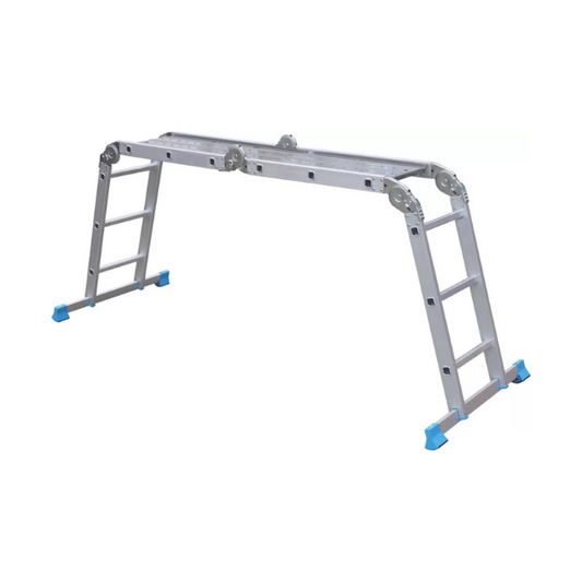 MAC ALLISTER 4-SECTION ALUMINIUM FOLDING LADDER WITH PLATFORM 3.30M - MonkeyTools