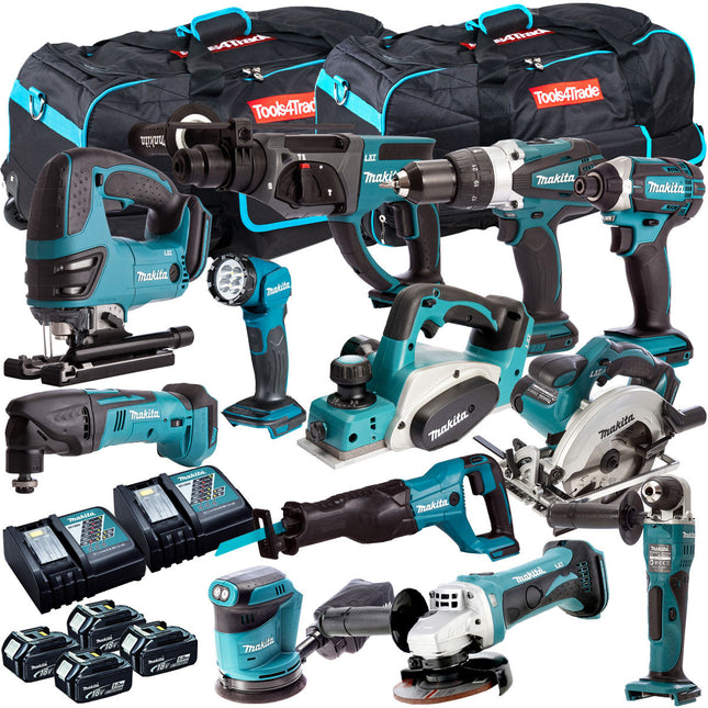Makita 12 Piece 18V Li-ion Kit 4 x 5Ah Batteries MAKDEAL 55M - MonkeyTools