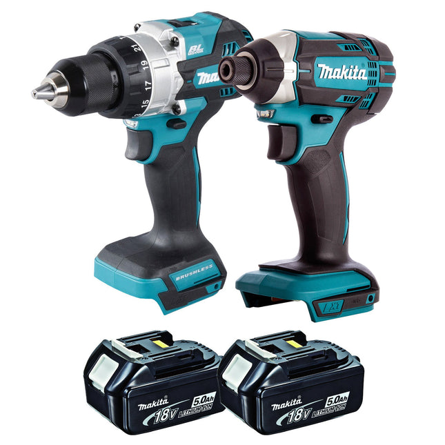Makita 18V 2 Piece Cordless Kit with 2 x 5.0Ah Batteries MTKIT-243 - MonkeyTools