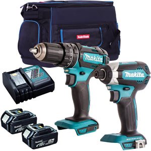 Makita 18V 2 Piece Power Tool Kit with 2 x 5.0Ah Batteries MTKIT-751 - MonkeyTools