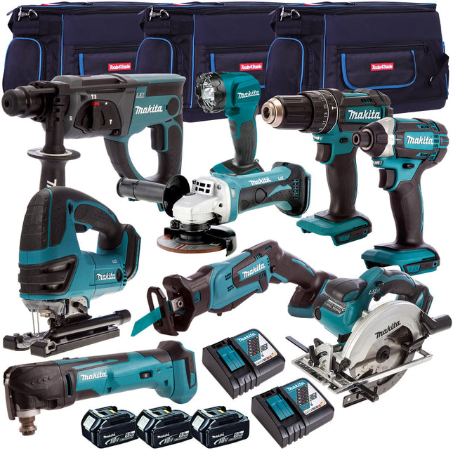 Makita 18V 9 Piece Combo Kit with 3 x 5.0Ah Batteries & Charger T4TKIT-196 - MonkeyTools
