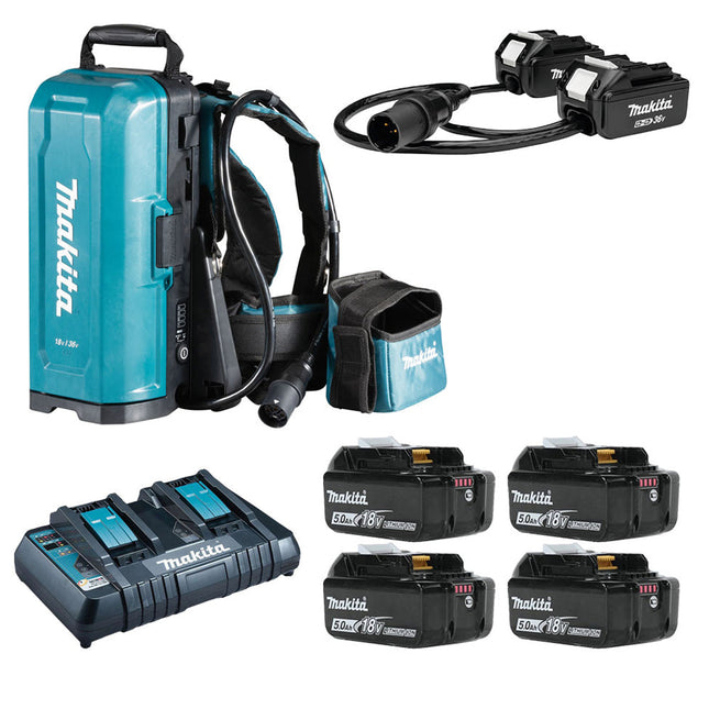 Makita 191C91-1 PDC01 18V Portable Power with 4 x 5.0Ah Battery & Twin Port Charger - MonkeyTools
