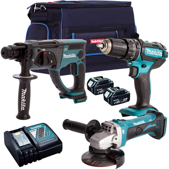 Makita 3 Piece 18V Li-ion Kit 2 x 5.0Ah Batteries & Charger T4TKIT-63 - MonkeyTools