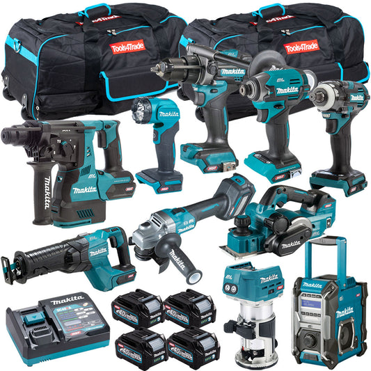Makita 40V XGT 10 Piece Brushless Power Tool Kit with 4 x 2.5Ah Battery T4TKIT-16056 - MonkeyTools