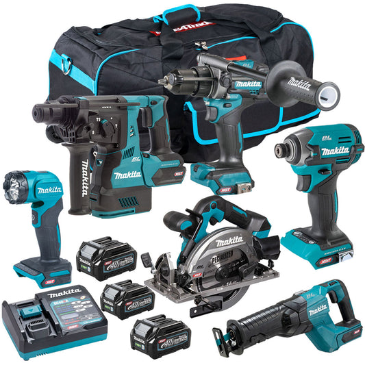 Makita 40V XGT 6 Piece Brushless Power Tool Kit with 3 x 2.5Ah Battery T4TKIT-16051 - MonkeyTools