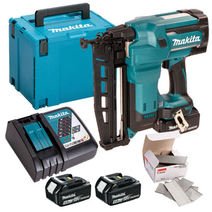 Makita DBN600RTJ 18V Second Fix 16Ga Finish Nailer With 2 x 5.0Ah Battery & 2000 Piece Brad Nails - MonkeyTools