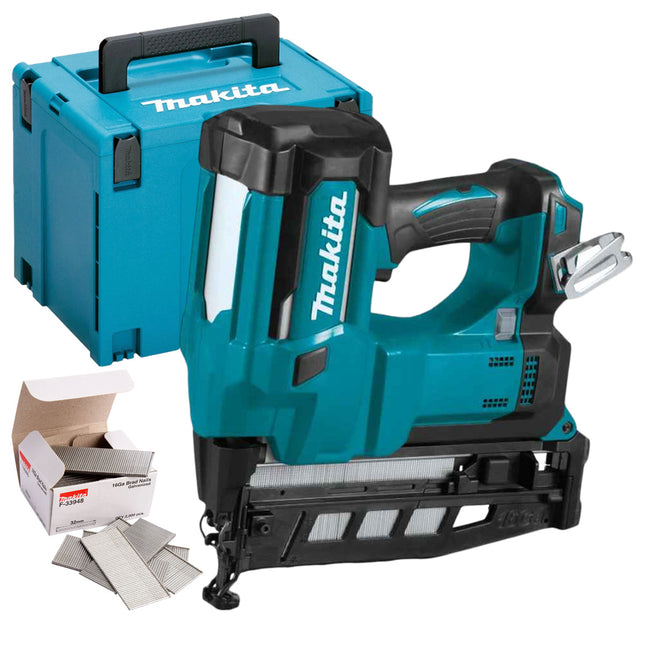 Makita DBN600ZJ 18V Second Fix 16Ga Finishing Nailer With 2000 Piece Brad Nails - MonkeyTools