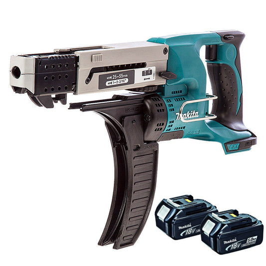 Makita DFR550Z 18v LXT Cordless Auto Feed Screwdriver With 2 x 5.0Ah Battery - MonkeyTools