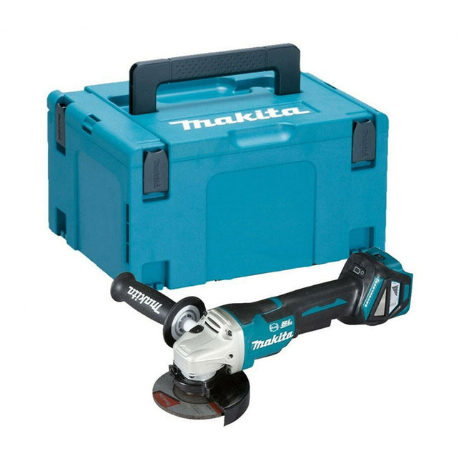 Makita DGA467Z 18V Cordless Brushless 115mm Angle Grinder Body With Makpac Type 3 Case - MonkeyTools