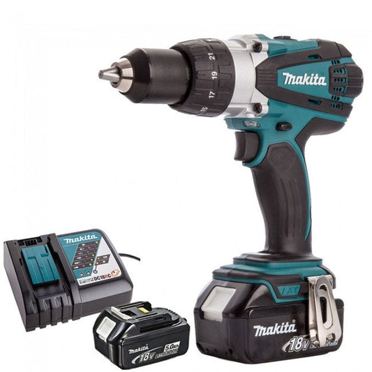 Makita DHP458Z 18V Cordless Combi Drill With 2 x 5.0Ah Batteries Charger - MonkeyTools