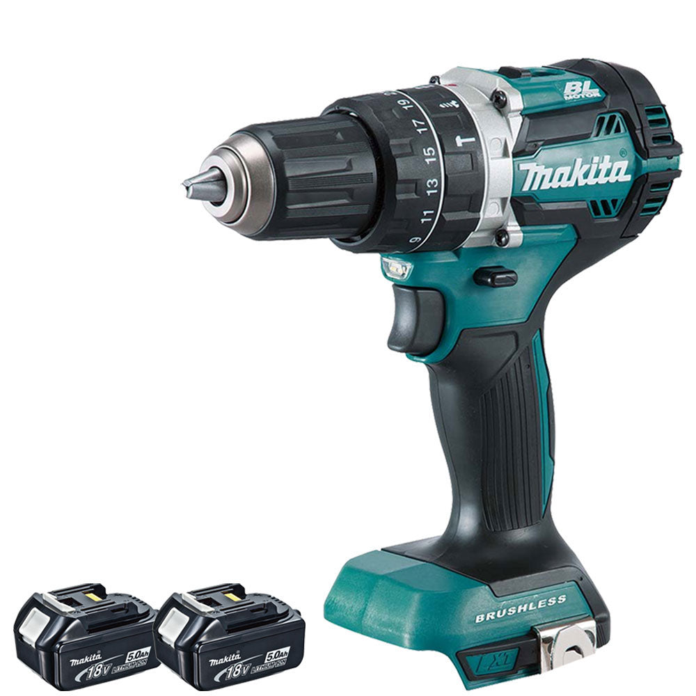 Makita DHP484Z 18V LXT Cordless Brushless Combi Drill with 2 x 5.0Ah Batteries - MonkeyTools