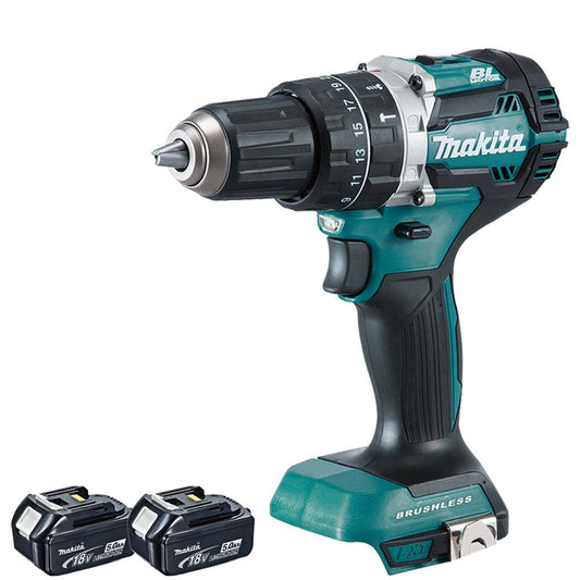 Makita DHP484Z 18V LXT Cordless Brushless Combi Drill with 2 x 5.0Ah Batteries - MonkeyTools