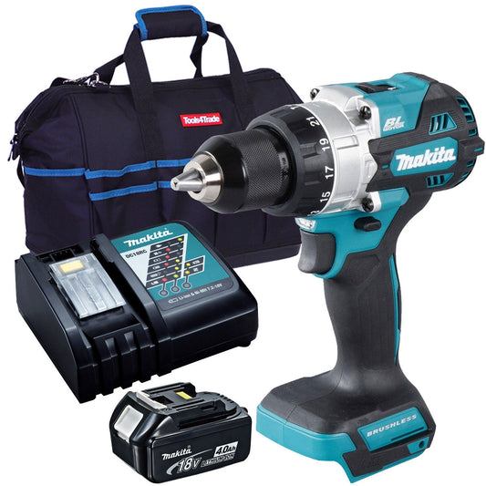 Makita DHP486Z 18V Brushless Combi Drill with 1 x 4.0Ah Battery, Charger & Bag - MonkeyTools