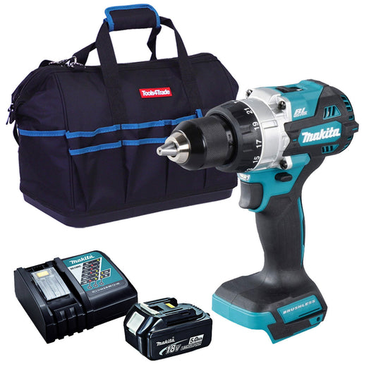 Makita DHP486Z 18V Brushless Combi Drill with 1 x 5.0Ah Battery + Charger & Tool Bag - MonkeyTools