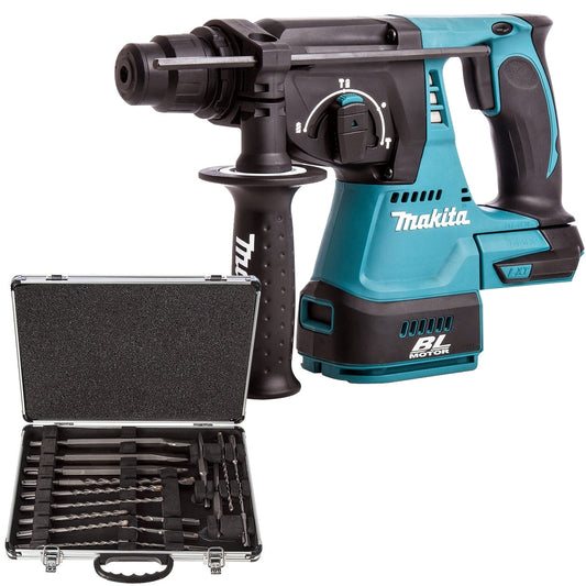 Makita DHR242Z 18V SDS+ Rotary Hammer with D-21200 17 Piece Accessories Set - MonkeyTools