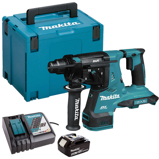 Makita DHR280ZJ 36V Brushless SDS+ Rotary Hammer Drill With 1 x 5.0Ah Battery & Charger In Case - MonkeyTools