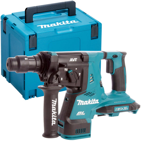 Makita DHR280ZJ 36V Brushless SDS+ Rotary Hammer Drill With 2 x 5.0Ah Batteries & Charger In Case - MonkeyTools