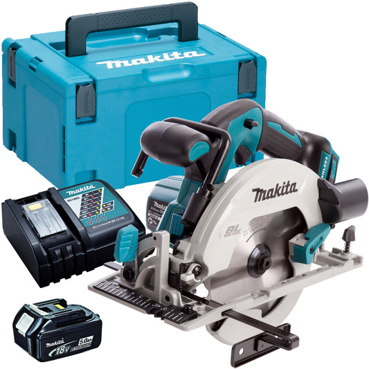 Makita DHS680Z 18V Brushless 165mm Circular Saw with 1 x 5.0Ah Battery & Charger in Case - MonkeyTools