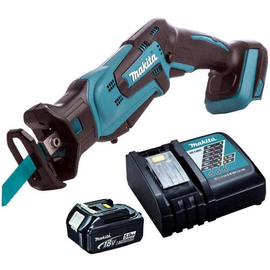 Makita DJR185Z 18V Mini Reciprocating Saw With 1 x 5.0Ah Battery & Charger - MonkeyTools