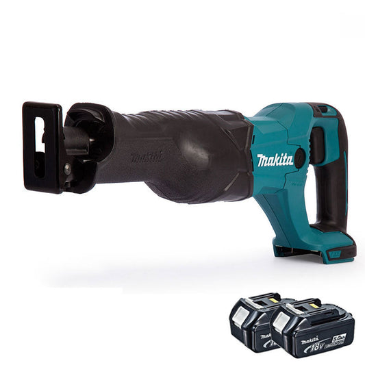 Makita DJR186Z 18v LXT Li-Ion Reciprocating Saw Body with 2 x 5.0Ah Batteries - MonkeyTools