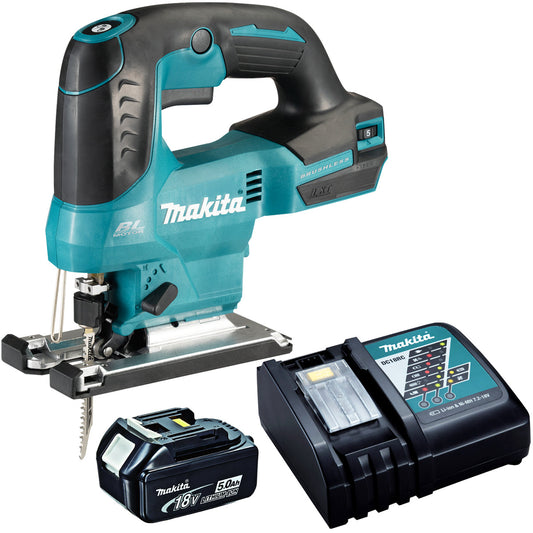 Makita DJV184Z 18V Brushless Top Handle Jigsaw with 1 x 5.0Ah Battery & Charger - MonkeyTools