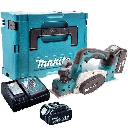 Makita DKP180Z 18V 82mm Planer with 2 x 5.0Ah Batteries & Charger in Case - MonkeyTools